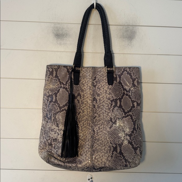 Margot Leather Toe. Braided Straps , Tassel,  Snakeskin Pattern - Picture 1 of 17